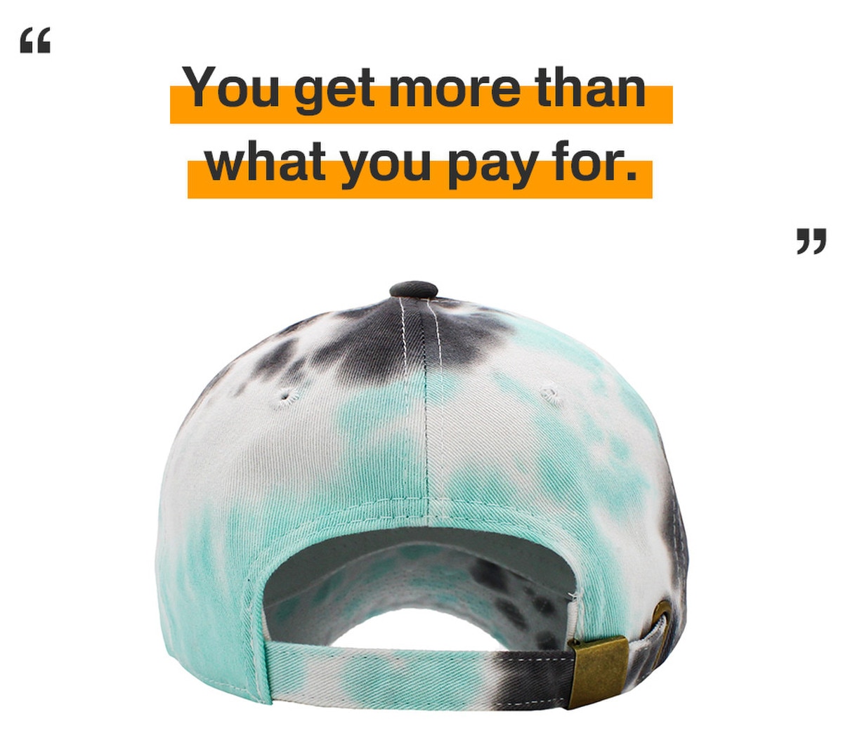 Tiedye Black Mint Low Profile Baseball Caps Back View